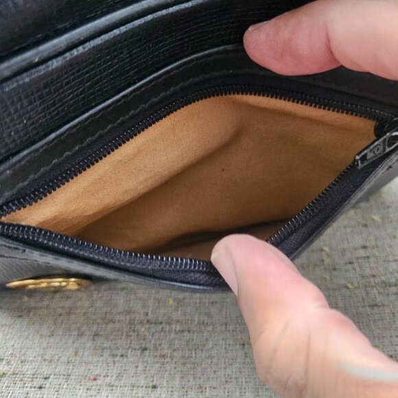 Hunting World Clutch Bag Black Leather Cosmetic Bag Make Up Bag Made in Italy - Picture 14 of 14